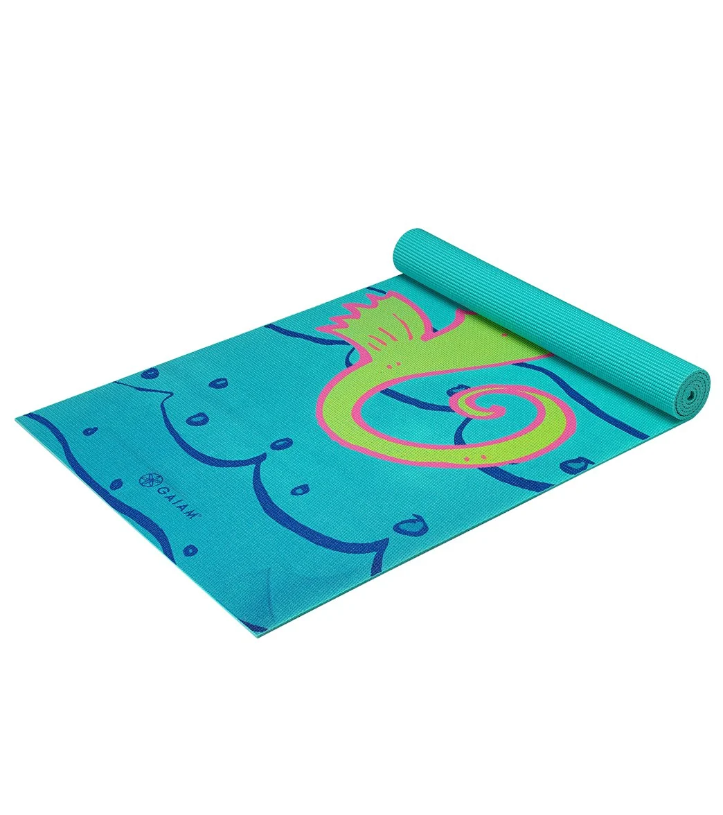 Gaiam Kids Seahorse Yoga Mat 60" 4mm Thick - Image 2