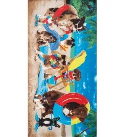 Dohler USA Dohler 30'' X 60'' Dogs At The Beach Towel