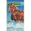 Dohler USA Dohler Horses In Water Beach Towel 30" X 60"