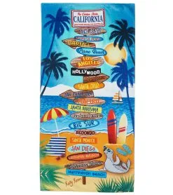 Dohler USA Dohler California Signs Beach Towel 30”X 60”