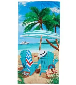 Dohler USA Dohler Beach Chairs And Palms Beach Towel 30”X 60”