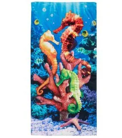 Dohler USA Dohler Seahorses Reef Beach Towel 30”X 60”